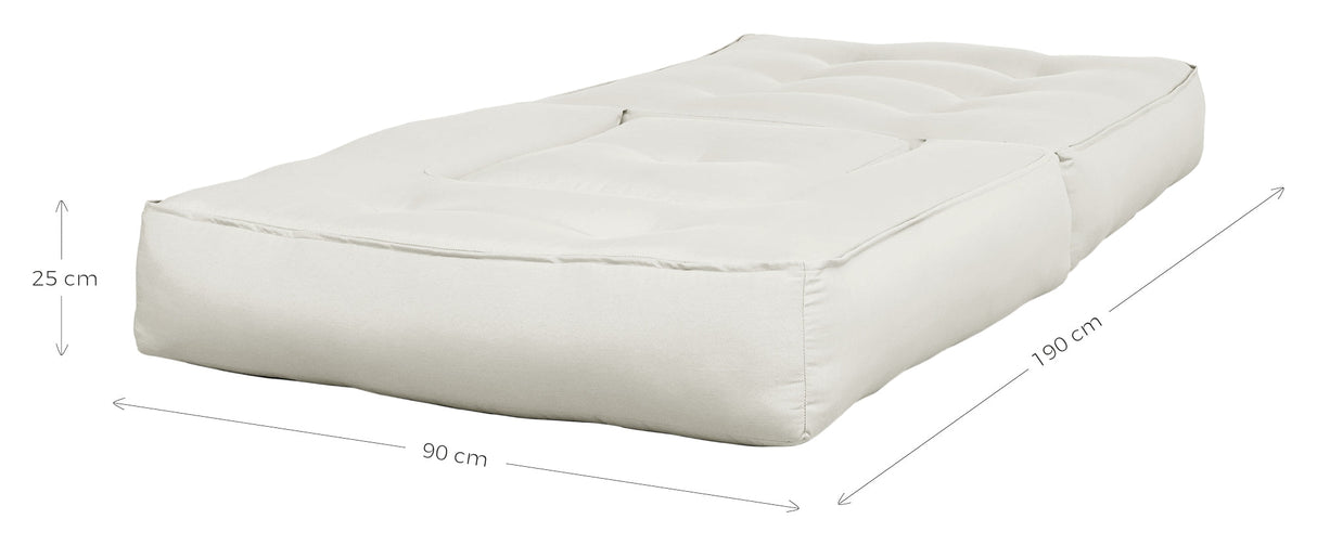 Kube futon, av hvitt