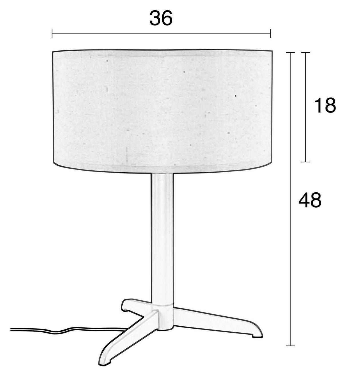 Zuiver Shelby Table Lamp Ø36 - Grå