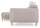 Singa 3-personer. Sofa med venstre venstre sjeselong, beige chenille