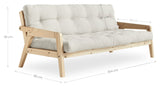 Grip sofa seng 130x200, furu/beige