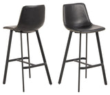 I_oregon barstool, pu vintage skinn ser svart