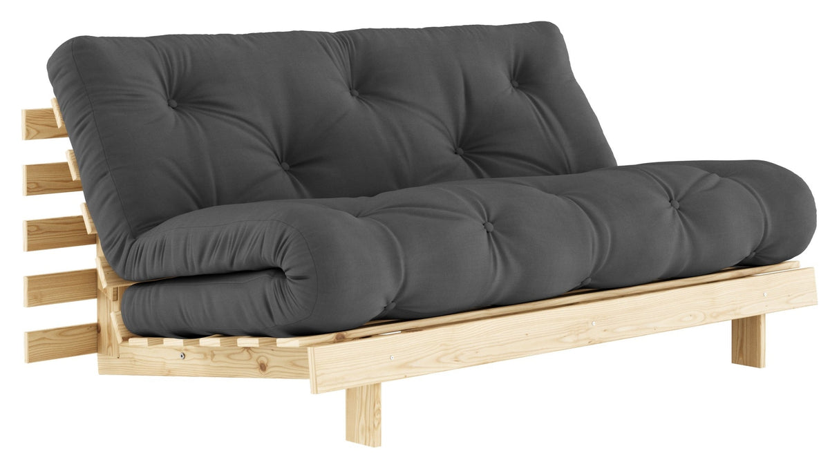 Røtter 160 sofa seng, furu/mørk grå,