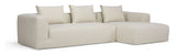 Kornum sofa med Chaise Longue Right, Offwhite Bouclé