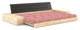 Basesofa med sidekasser, sorbet rosa/svart