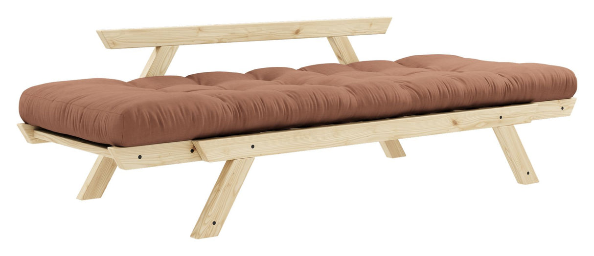 Bebop sofa seng, furu/leirbrun