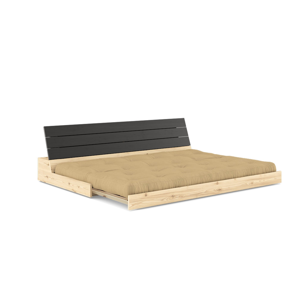 Basesofa, hvete beige/svart