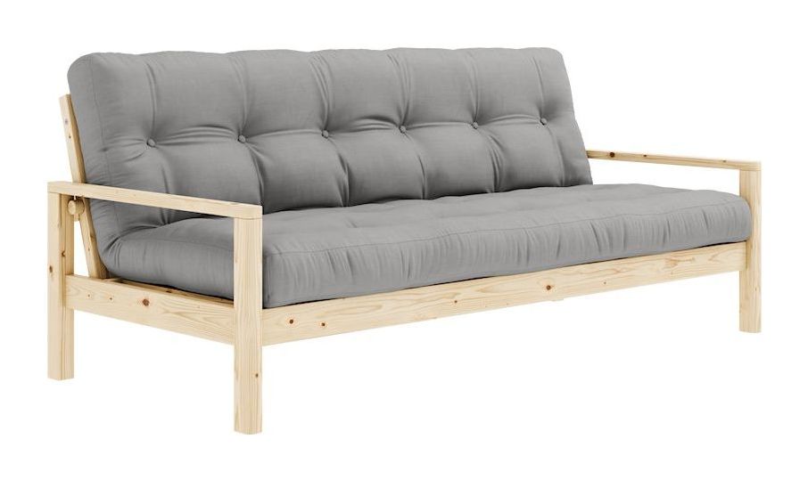 Knottesofa, lakkert furu, grå