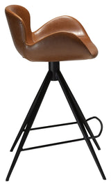 Gaia Counter Stool SH: 65cm, Vintage Light Brown Leatherette med svarte ben