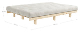 Lean Sofa Bed, Pine/Light Petroleum Blue Velvet