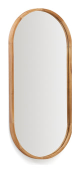 Magda Mirror, Solid Teak, Ø45x95