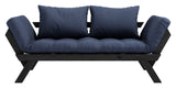 Bebop sofa seng, svart lakkert, furu/marine