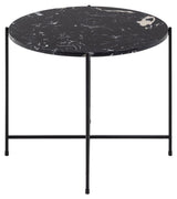 Avila sidebord, Black Art Marble, Ø52x40