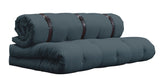 Spenne-up futon sofa, petroleum blå