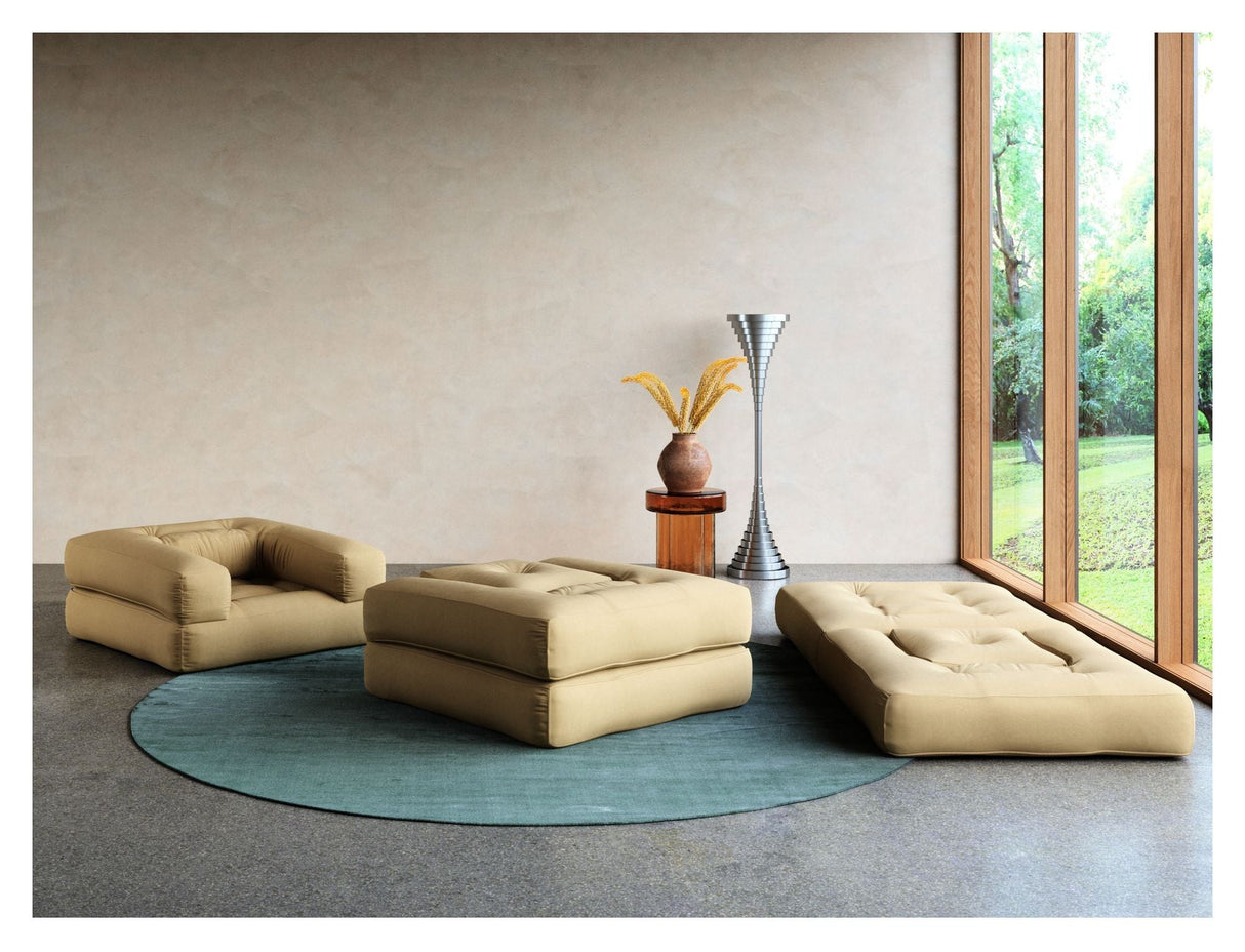 Cube futon, hvete beige