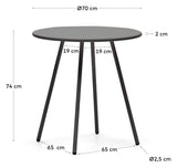 Montjoi Round Garden Table, Gray, Ø70