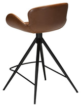 Gaia Counter Stool SH: 65cm, Vintage Light Brown Leatherette med svarte ben