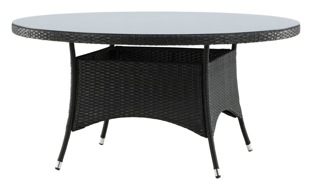 Volta, Garden Table, Ø150, Black Merge/Glass Top