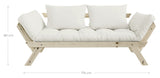 Bebop sofa seng, furu/beige