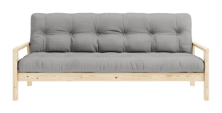 Knottesofa, lakkert furu, grå