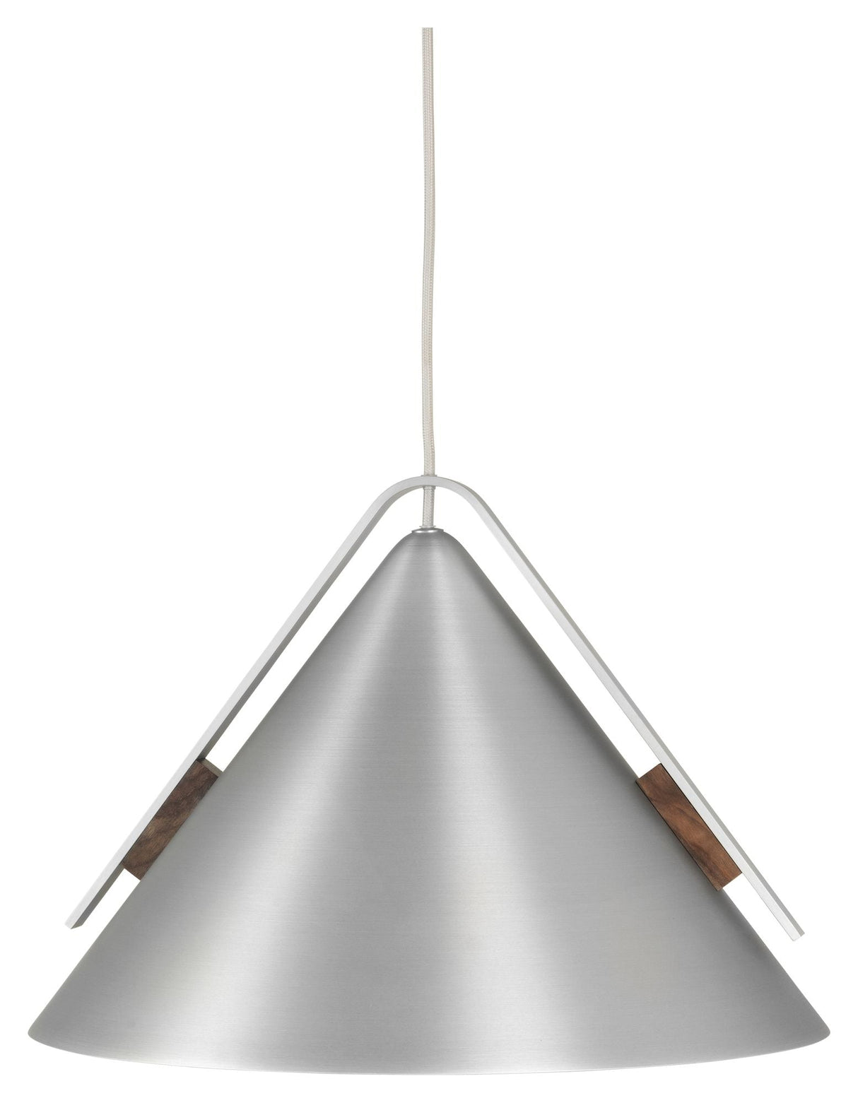 Cone Pendant Luminaire L, børstet aluminium/valnøtt