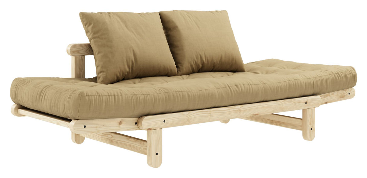 Slå sofa seng, furu/beige