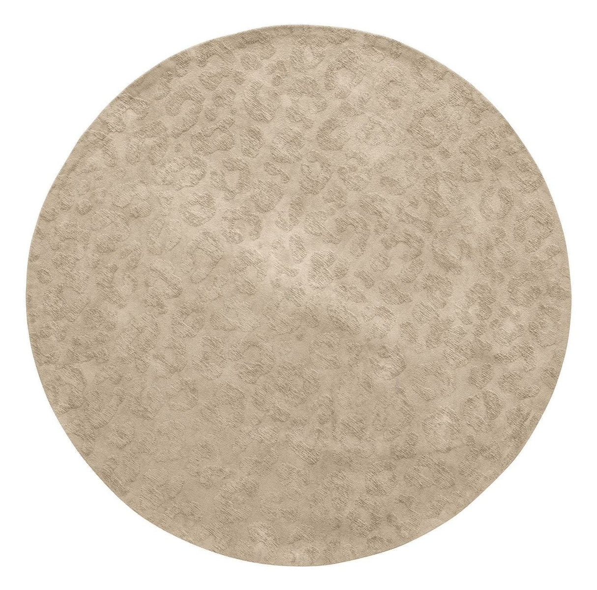 Cato Round Carpet w. Panther Design, Sand Ø150cm