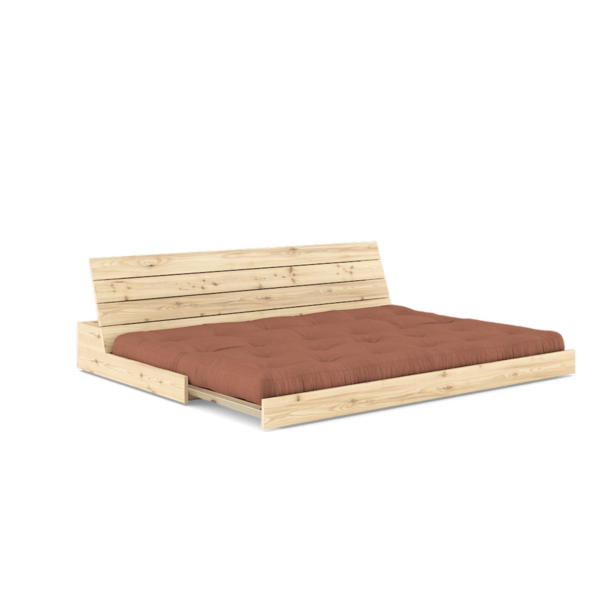 Base sofa seng, leirbrun/natur