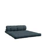 Spenne-up futon sofa, petroleum blå