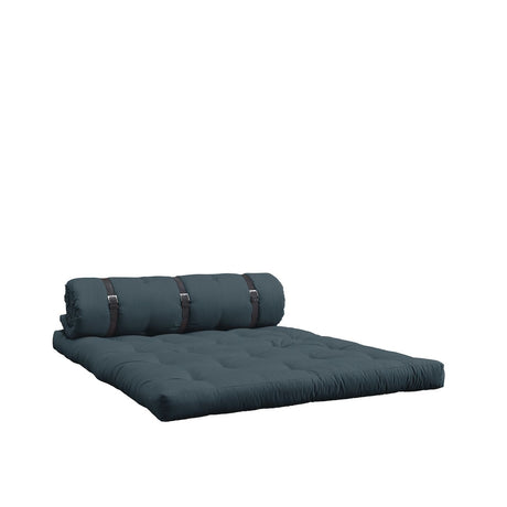 Spenne-up futon sofa, petroleum blå