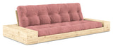 Basesofa med sidekasser, sorbet rosa/natur