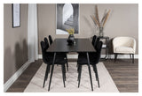 Polar Diamond Dining Chair, Black Velvet med Black Metal Legs