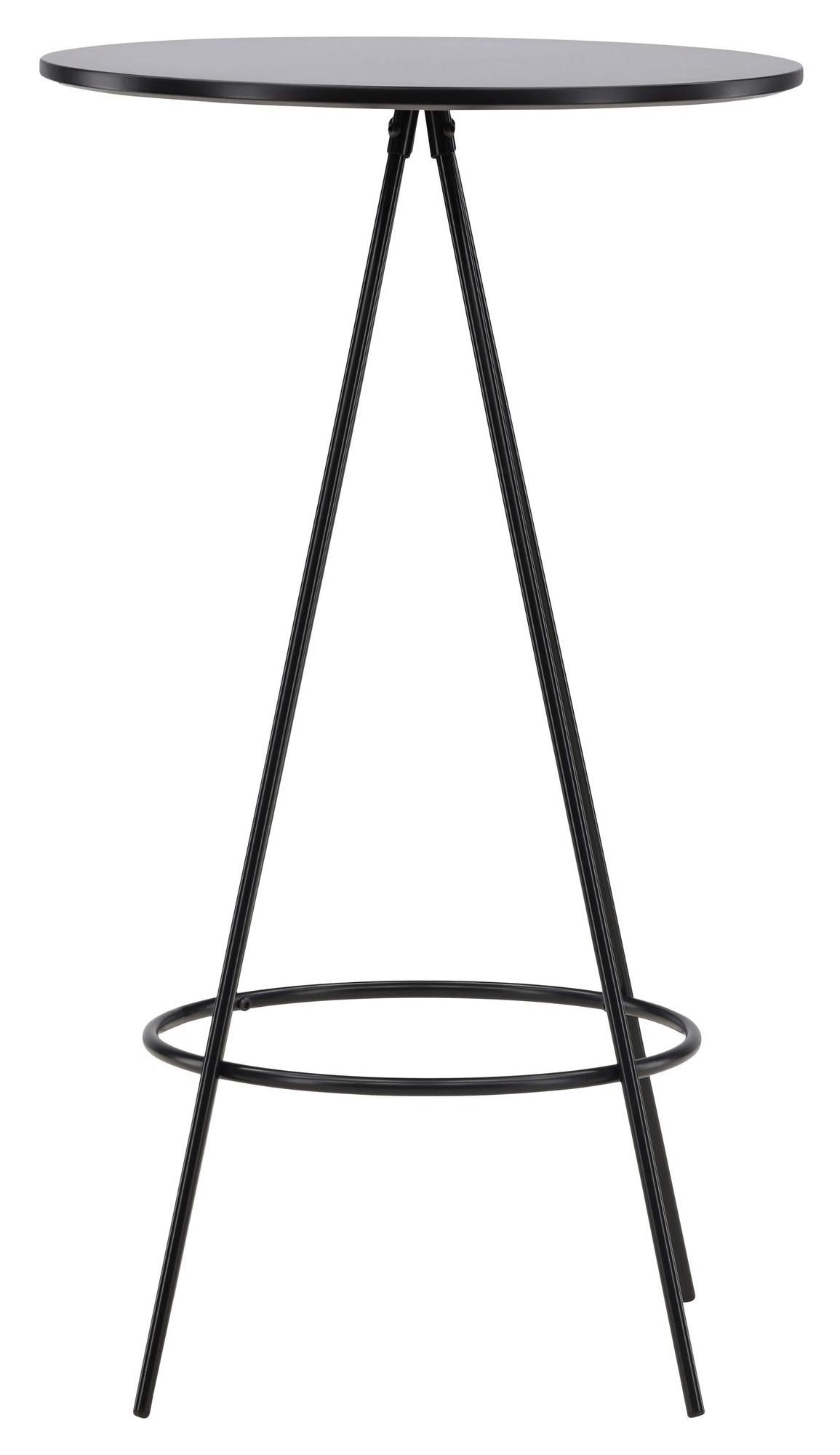 Bistro Bar Table Ø60, Black, MDF med finér