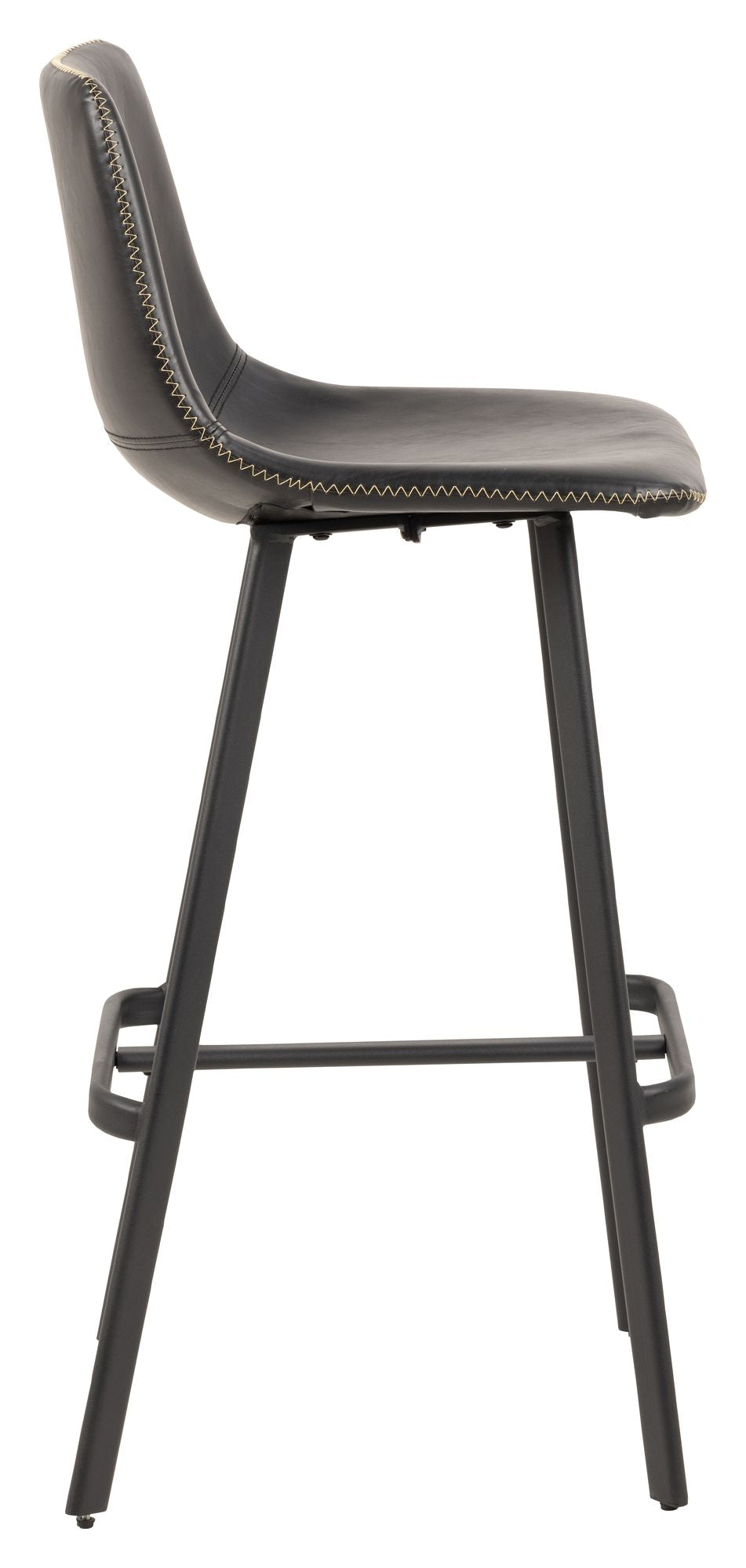 I_oregon barstool, pu vintage skinn ser svart