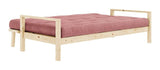 Knottesofa, lakkert furu, sorbet rosa fløyel