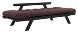 Bebop sofa seng, svart lakkert, furu/brun