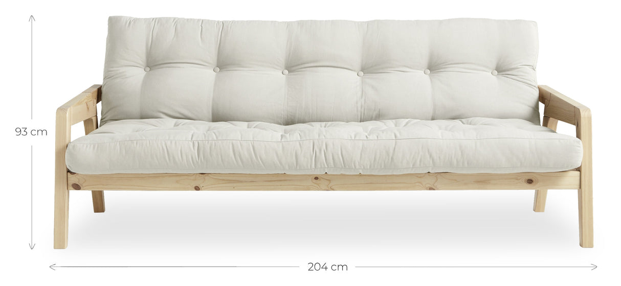 Grip sofa seng 130x200, natur/mørk grå