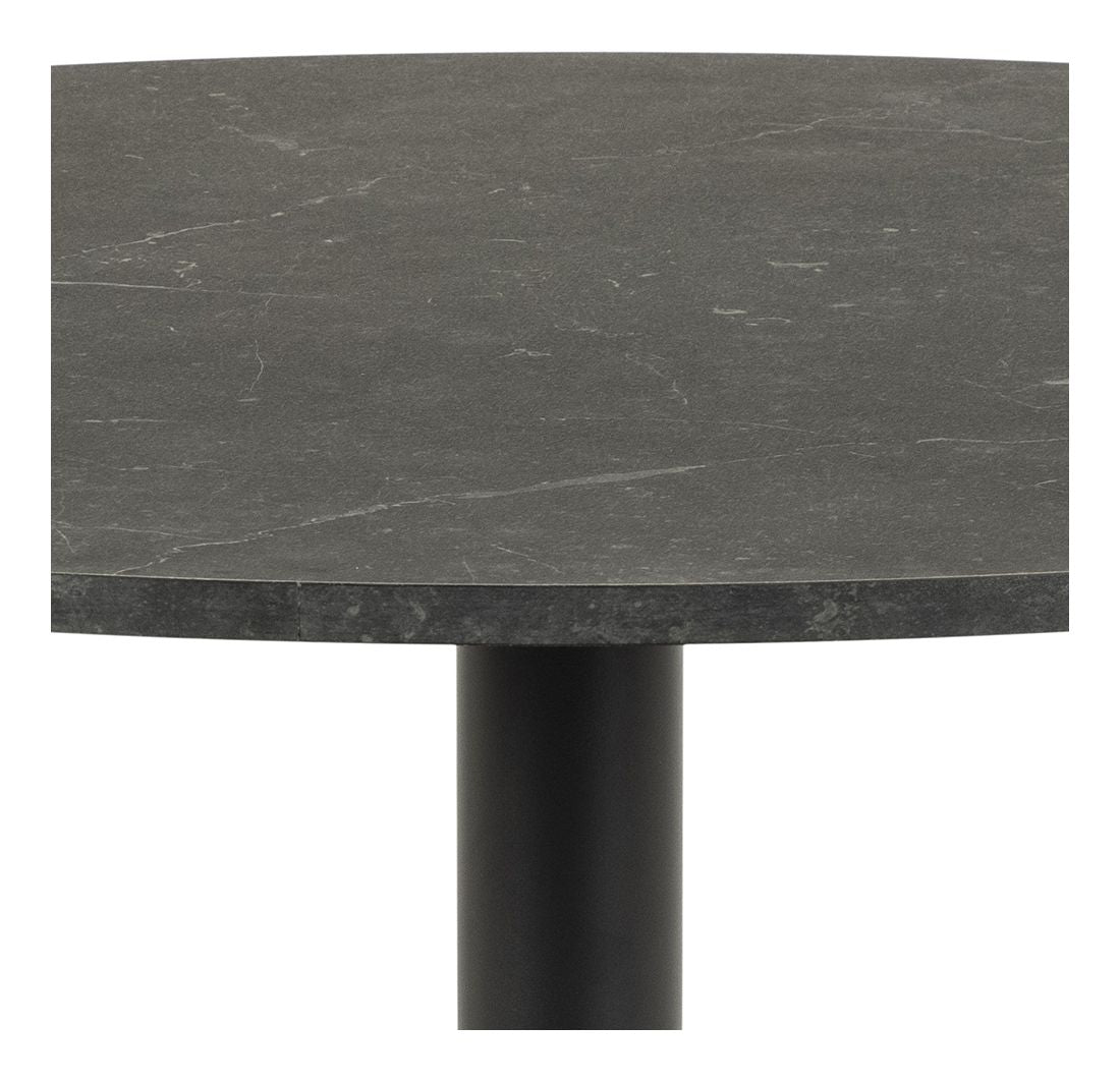 Ibiza spisebord Ø110m. Black Marble Print Matte Black, Ø110