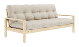 Knottesofa, lakkert furu, beige