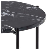 Avila sidebord, Black Art Marble, Ø42x45