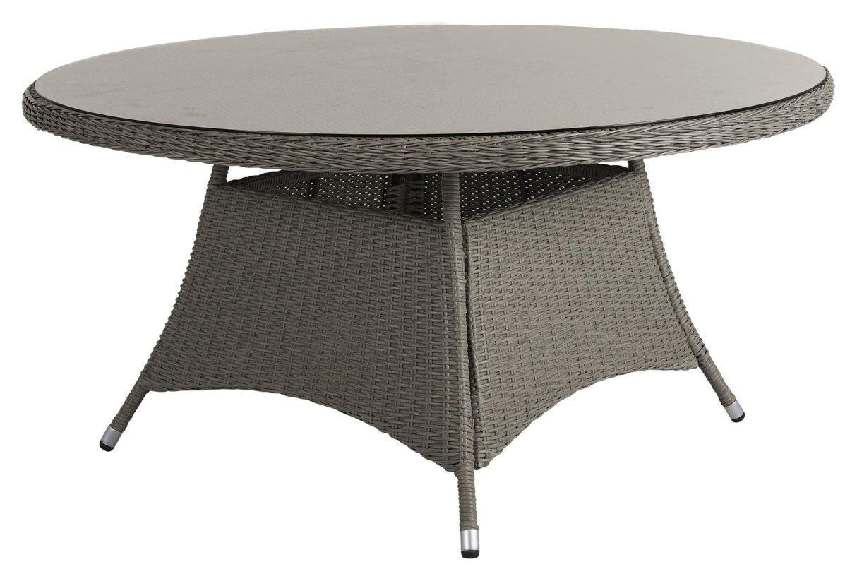 Hornbrook Garden Table med glass, Ø150, Beige Wicker