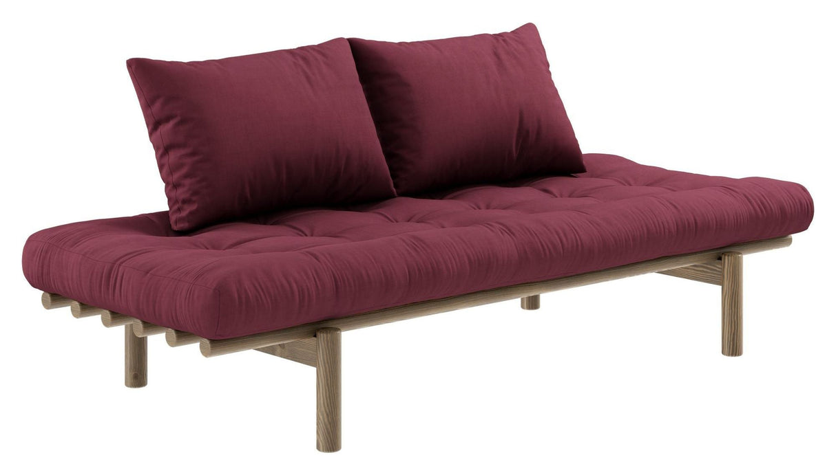 Pace Daybed Sofa Bed, Brown Lacquered Pine, Bordeaux