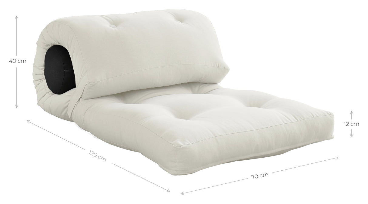 Pakk futon, mørk grå/offwhite