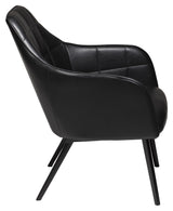 Embrace Lounge Chair, Vintage Black Leatherette med svart ben