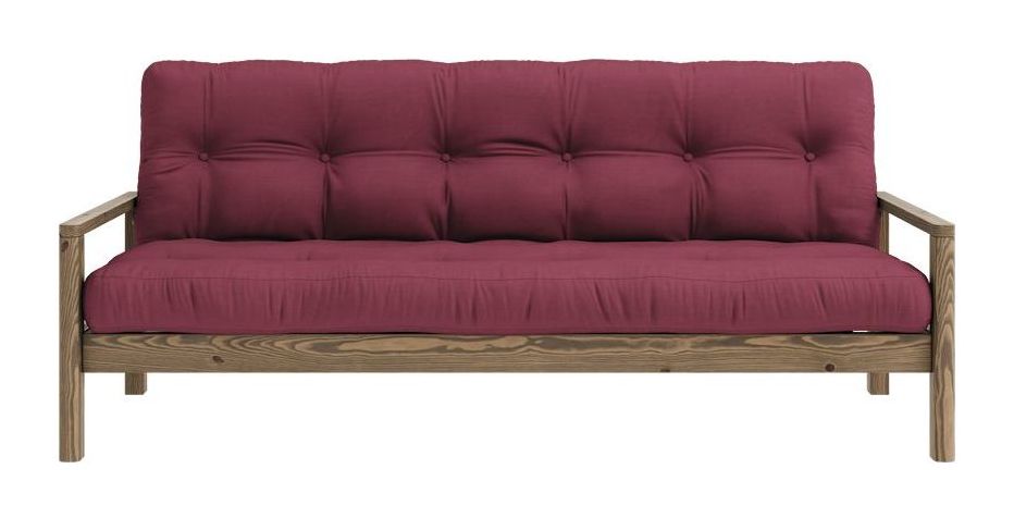 Knottesofa, brun lakkert furu, Bordeaux