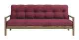 Knottesofa, brun lakkert furu, Bordeaux