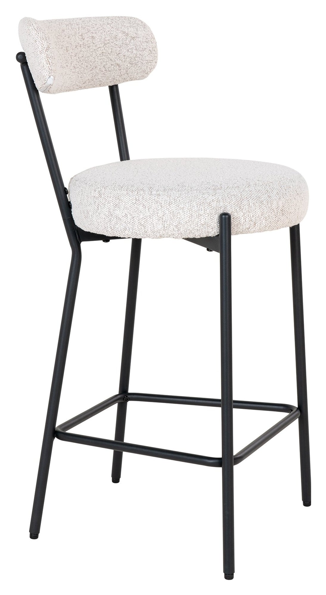 Badalona Barstool, White Bouclé