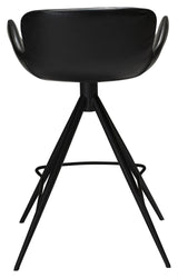 Gaia Counter Stool SH: 65cm, Vintage Black Leatherette med svarte ben