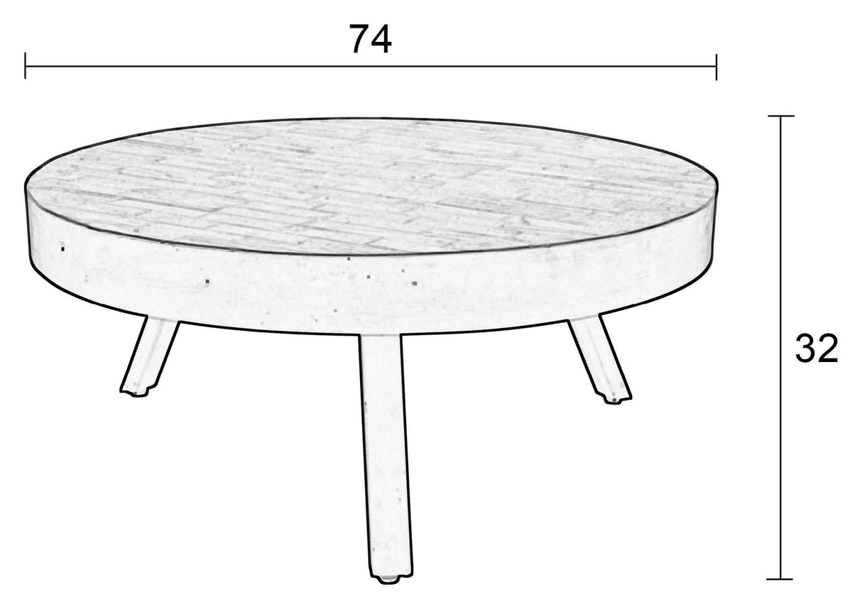 homii suri salongbord, ø74, svart