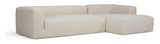 Kornum sofa med Chaise Longue Right, Offwhite Bouclé