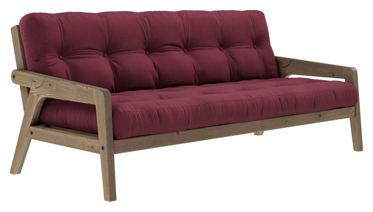 Grip sofa seng, brun lakkert furu, Bordeaux